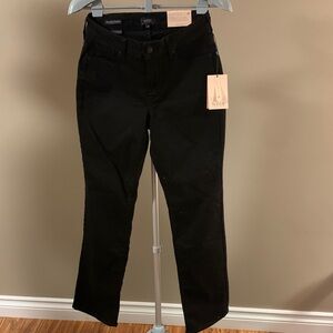 NYDJ Women's Marilyn Straight Black Jeans Size 8P NWT 30 x 31